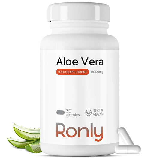 Aloe Vera 6000mg per Serving (200:1 Extract) – 30 Vegan Capsules – Supports Digestive Health, Colon Cleanse & Skin Hydration – Halal, Kosher, Plant-Based