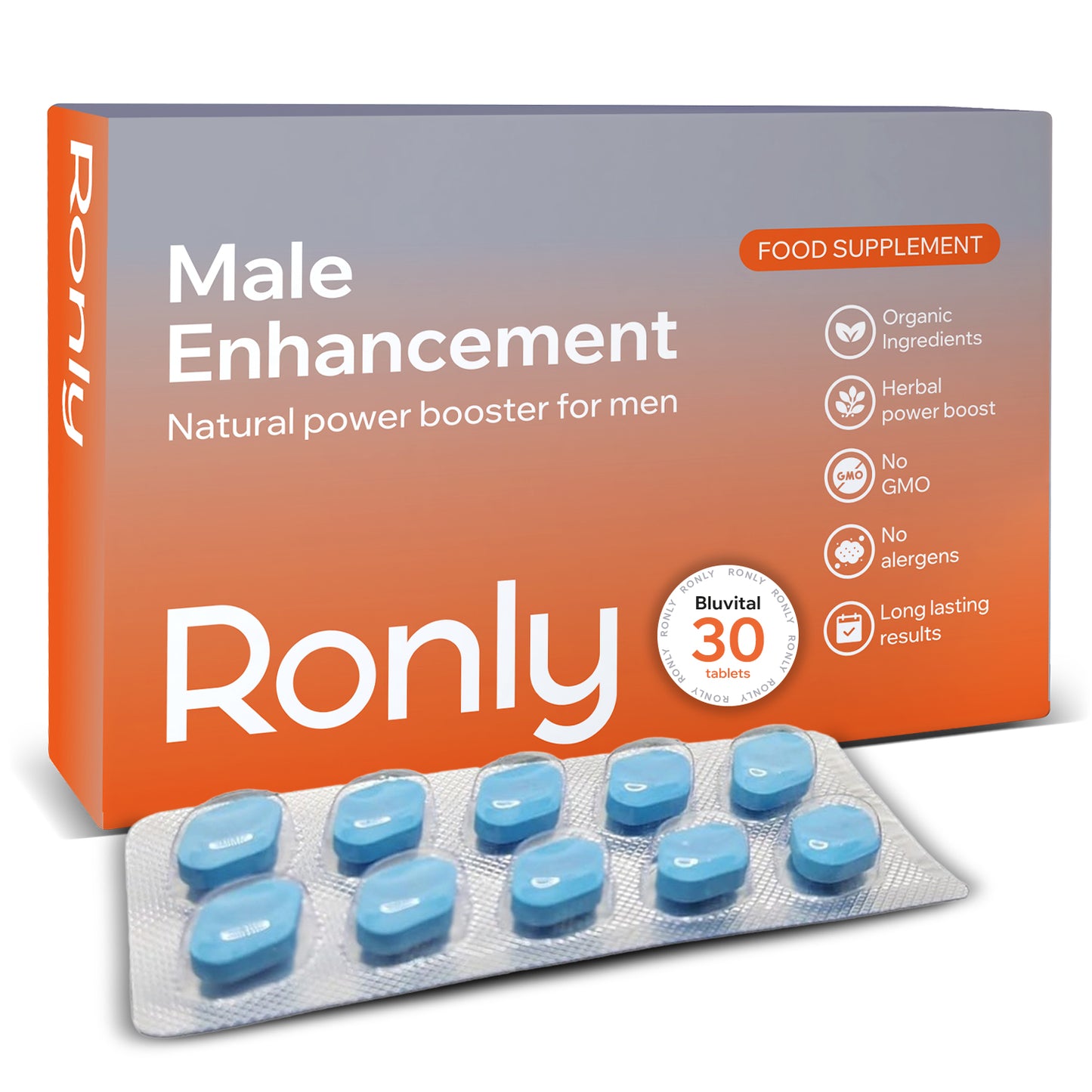 Ronly Bluvital - Natural Herbal Blue Pills For Men With Korean Ginseng