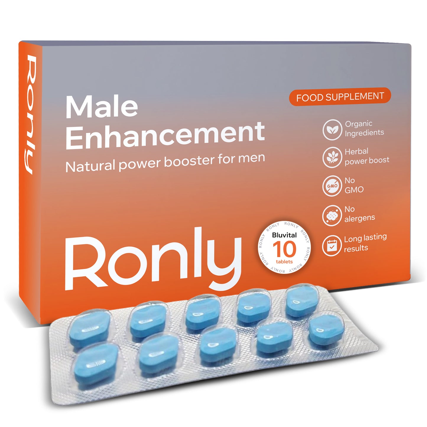 Ronly Bluvital - Natural Herbal Blue Pills For Men With Korean Ginseng