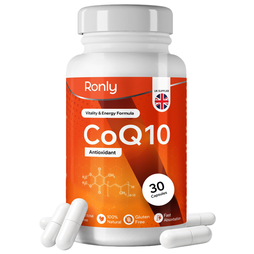 Ronly CoQ10 Supplement 100mg - 30 Capsules | Co Enzyme Q10 (Ubiquinone)