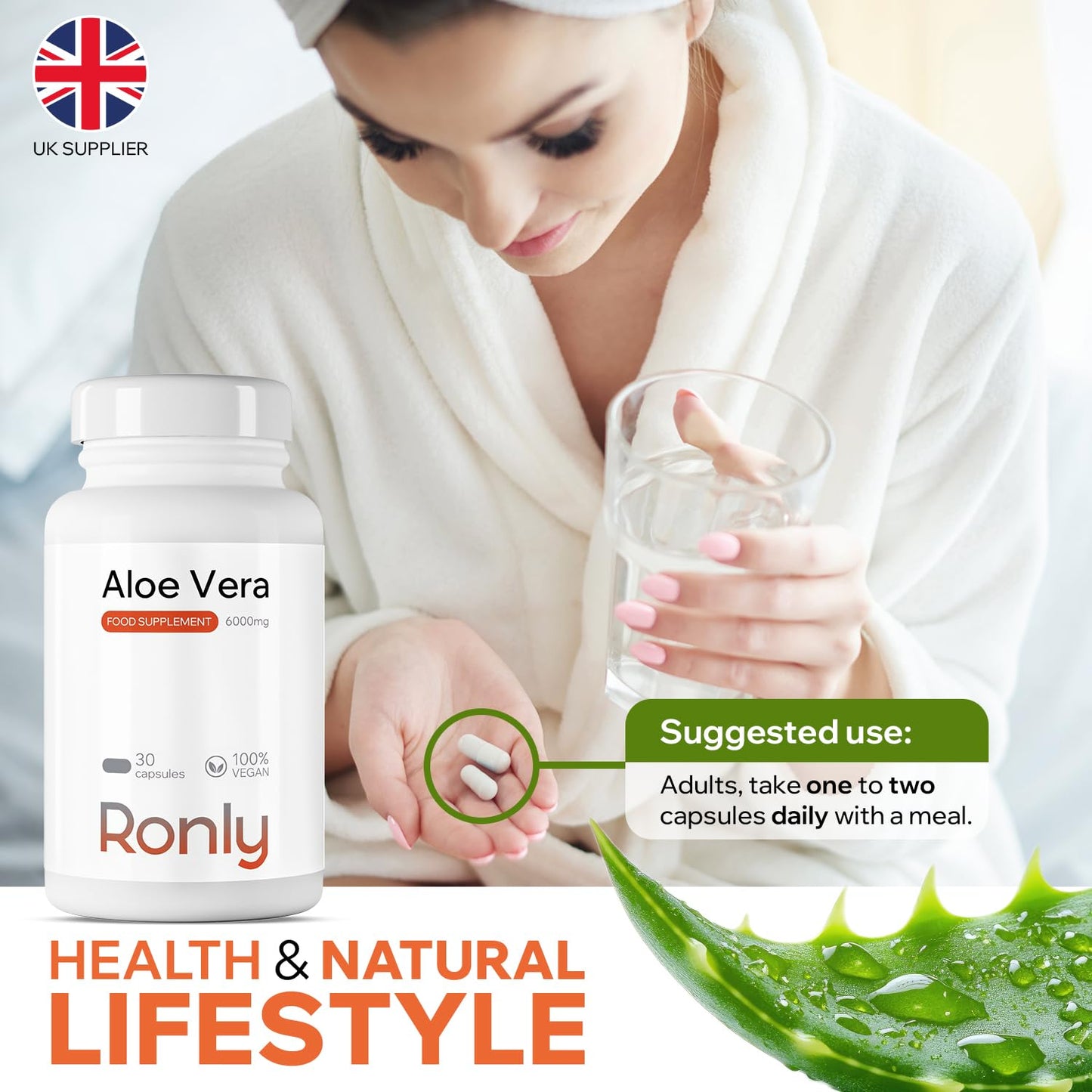 Aloe Vera 6000mg per Serving (200:1 Extract) – 30 Vegan Capsules – Supports Digestive Health, Colon Cleanse & Skin Hydration – Halal, Kosher, Plant-Based