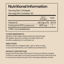 Ronly CoQ10 400mg – 60 Softgels with Vitamin E