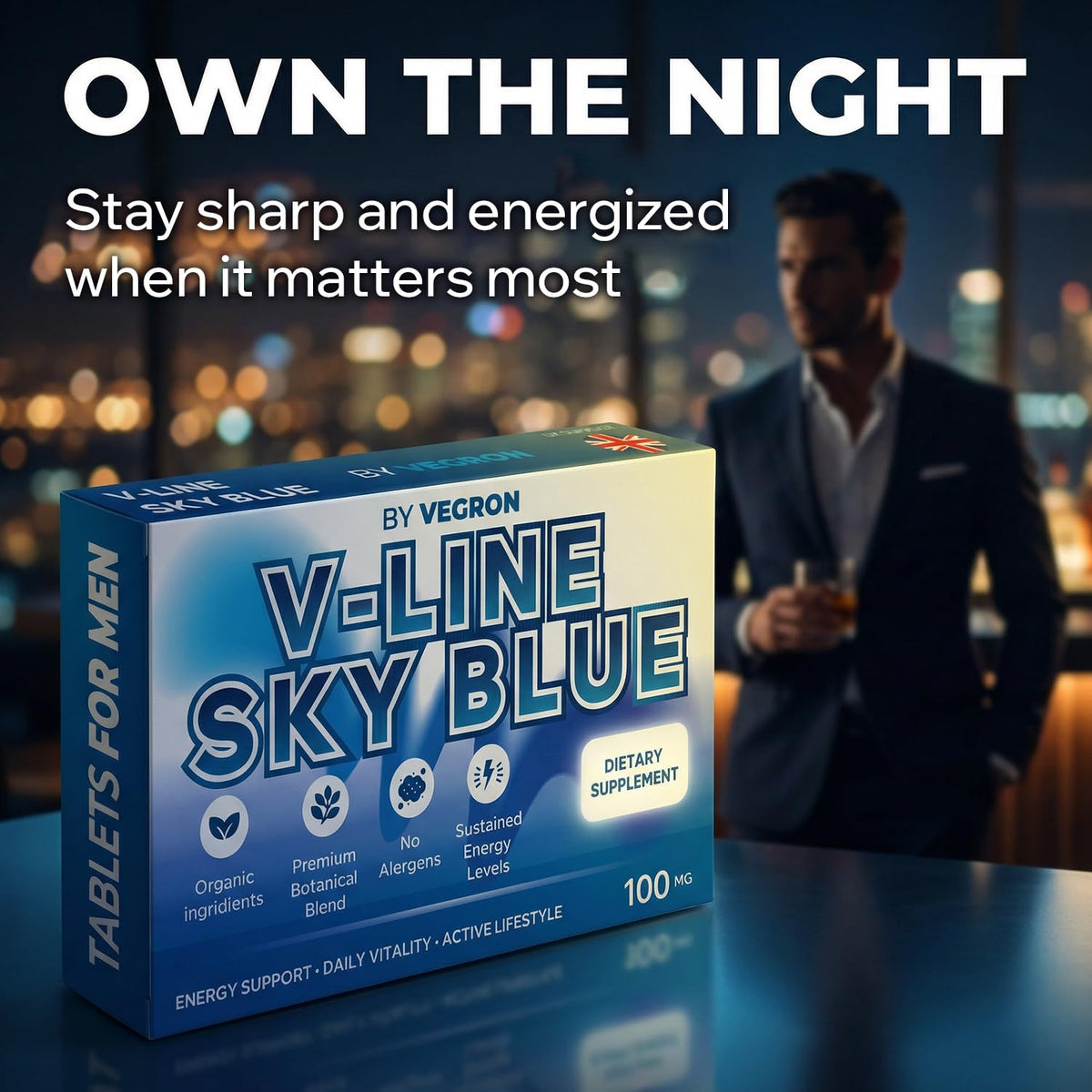 Vegron V-Line Sky Blue – Herbal Supplement for Men