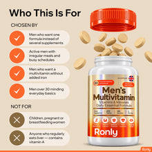 Ronly Men's Multivitamin & Minerals – 200 Tablets, Iron-Free