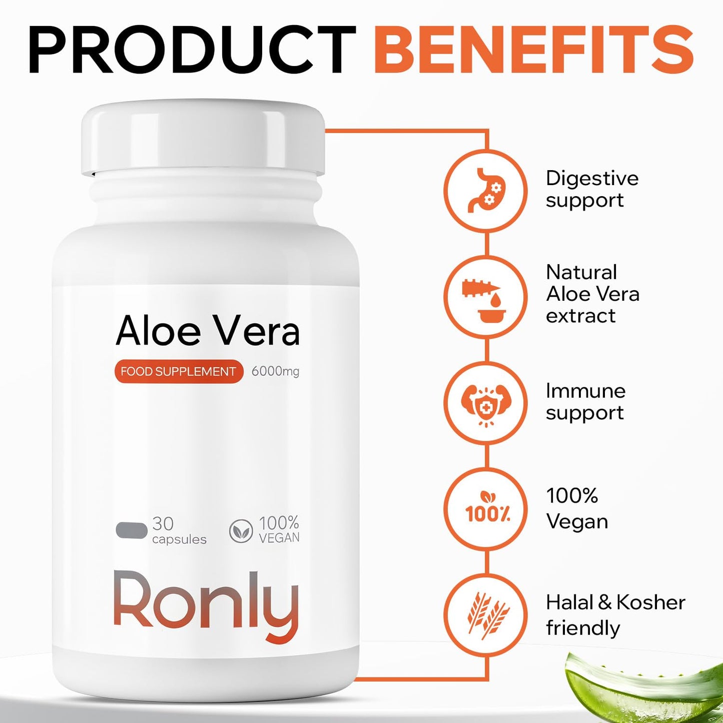 Aloe Vera 6000mg per Serving (200:1 Extract) – 30 Vegan Capsules – Supports Digestive Health, Colon Cleanse & Skin Hydration – Halal, Kosher, Plant-Based